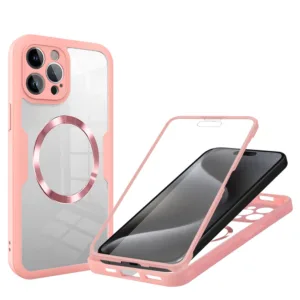 Techsuit - ColorVerse 360 MagSafe Series + Screen Protector - iPhone 15 Pro - Pink