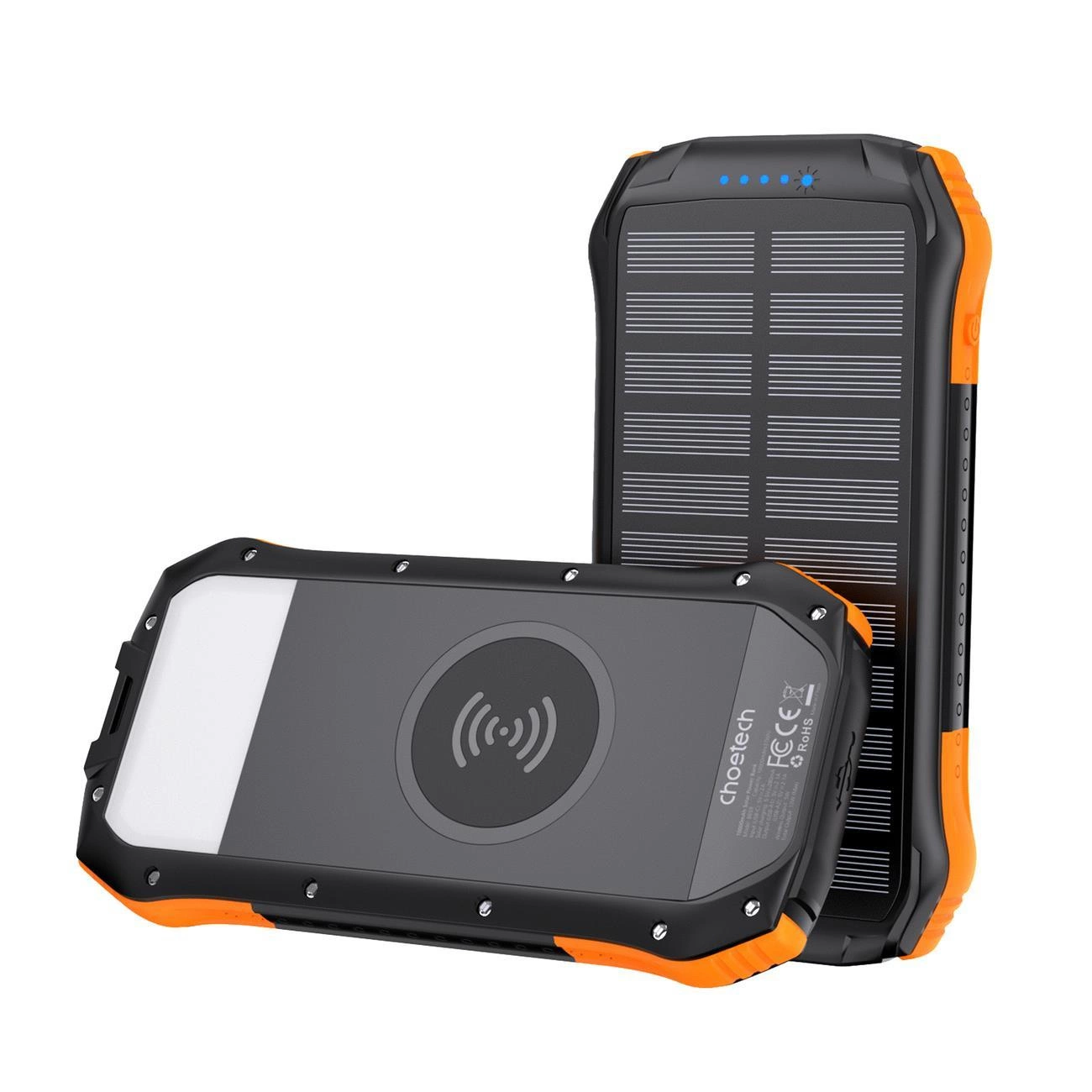 Choetech B659 solar induction power bank 10000mAh Qi 5W - orange