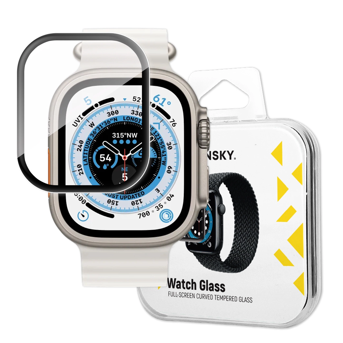 Wozinsky Full Glue Tempered Glass Apple Watch Ultra 1 / 2 49mm 9H Full Screen Tempered Glass with Black Frame