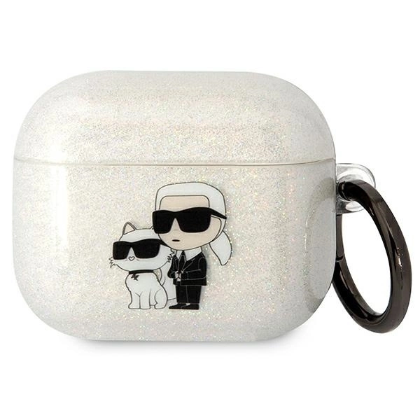 Karl Lagerfeld KLA3HNKCTGT Airpods 3 cover transparent Gliter Karl&Choupette