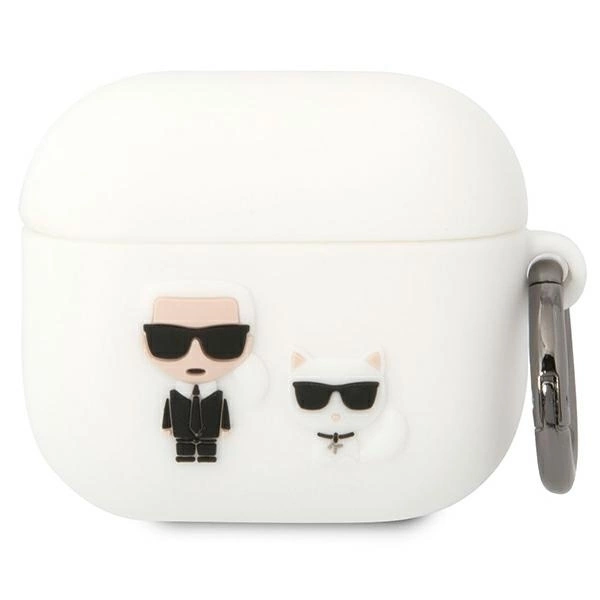 Karl Lagerfeld KLACA3SILKCW AirPods 3 cover white/white Silicone Karl & Choupette