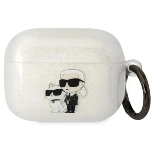 Karl Lagerfeld KLAPHNKCTGT Airpods Pro cover transparent Gliter Karl&Choupette