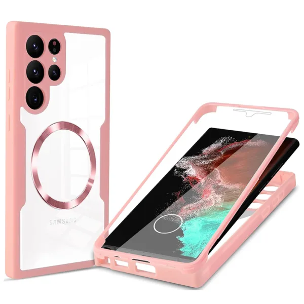 Techsuit - ColorVerse 360 MagSafe Series + Screen Protector - Samsung Galaxy S23 Ultra - Pink