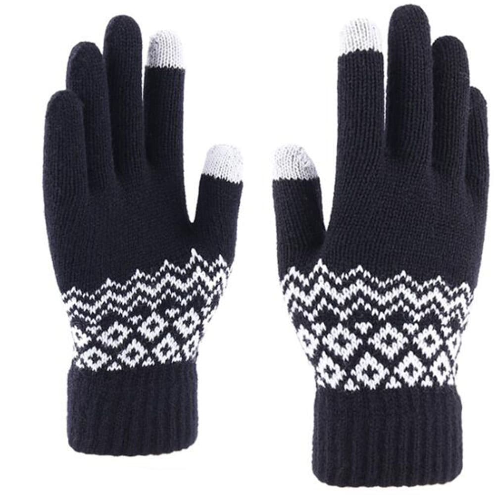 Techsuit - Touchscreen Gloves Knitting (ST0003) - Wool - Black