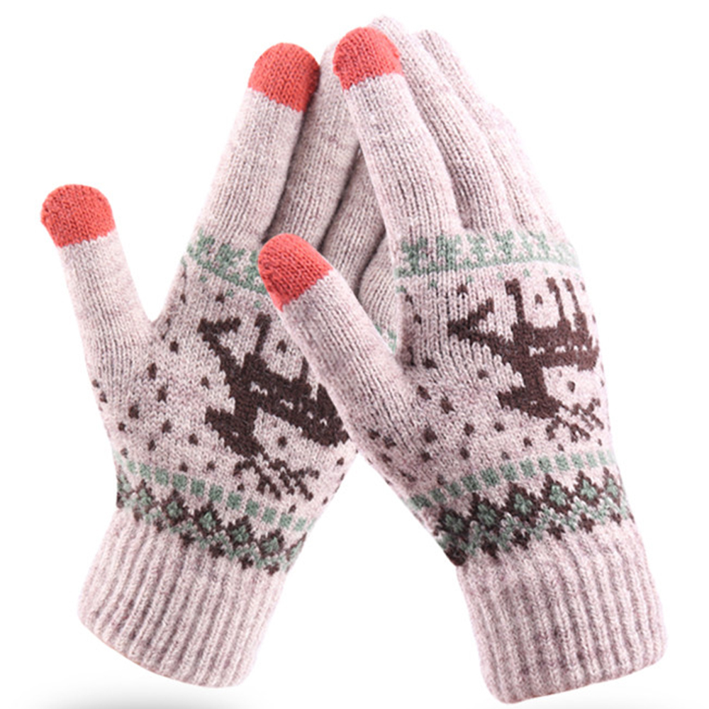 Techsuit - Touchscreen Gloves Raindeer (ST0002) - Wool - Khaki