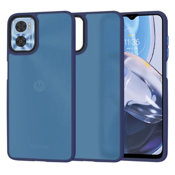 Techsuit - HaloFrost Series - Motorola Moto E22 / Moto E22i - Deep Blue