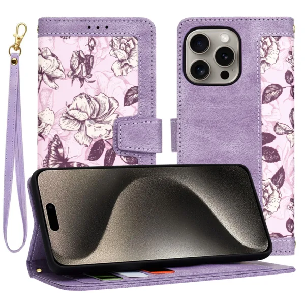 Techsuit - FlipCraft - iPhone 15 Pro Max - Mysterious Purple