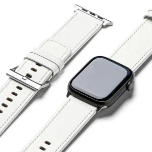 Ringke - Leather One Basic Bold - Apple Watch 1/2/3/4/5/6/7/8/9/10/SE/SE 2/Ultra/Ultra 2 (42/44/45/46/49mm) - White