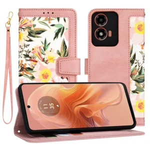 Techsuit - FlipCraft - Motorola Moto G04 / Moto G04s / Moto G24 / Moto E14 - Sweetheart Pink