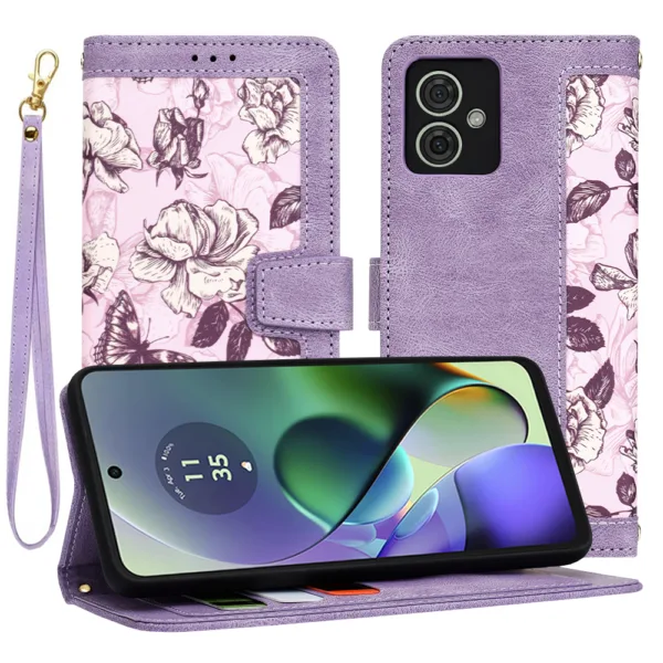 Techsuit - FlipCraft - Motorola Moto G54 - Mysterious Purple