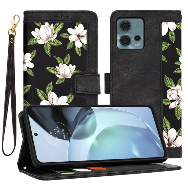 Techsuit - FlipCraft - Motorola Moto G72 - Flowers of the Dawn