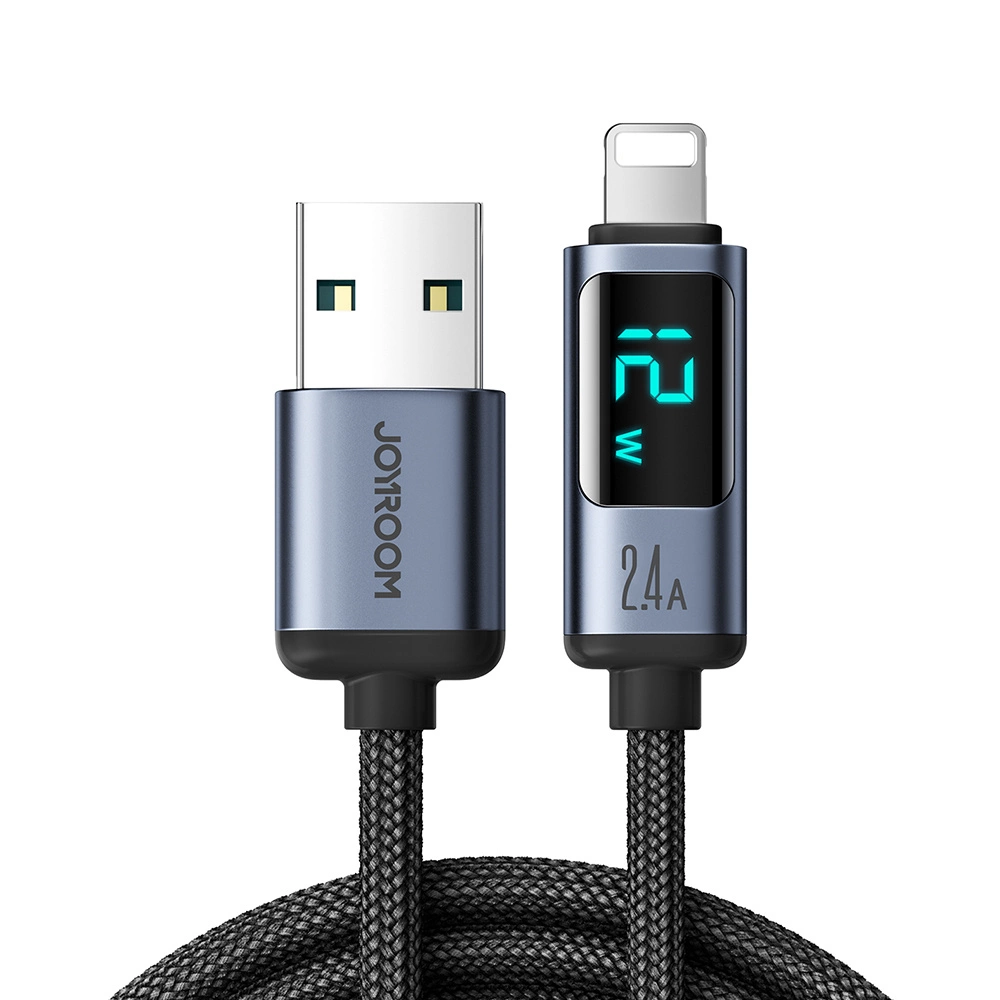 Joyroom Prism Series A16 Lightning / USB-A Cable 2.4A 1.2m with LED Display - Black