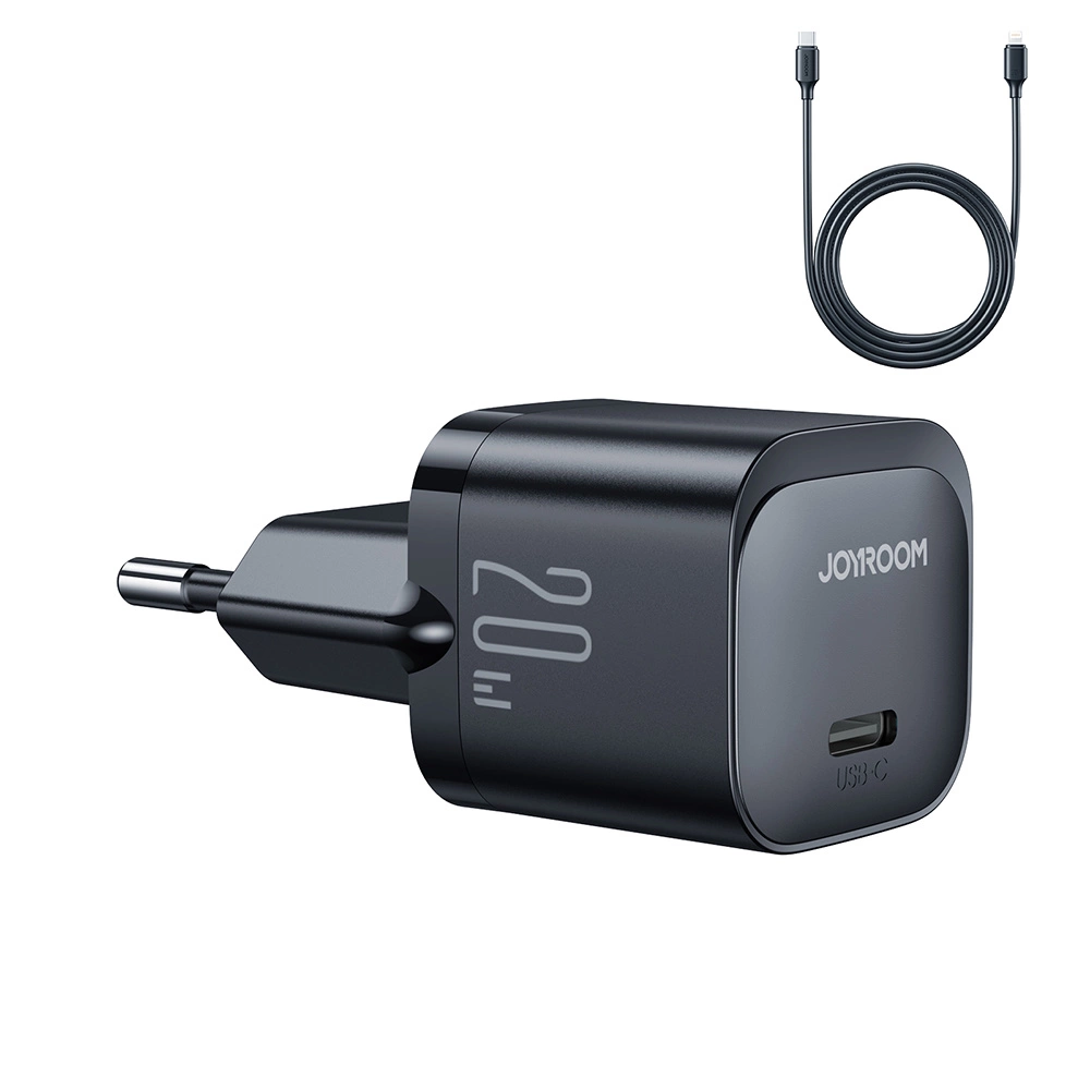 USB C 20W PD mini charger with USB C cable - Lightning Joyroom JR-TCF02 - black