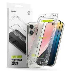 Ringke - Easy Slide Tempered Glass (2 pack) - iPhone 16 Pro Max - Clear