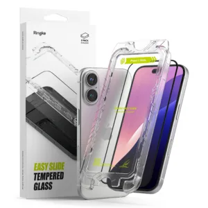 Ringke - Easy Slide Tempered Glass (2 pack) - iPhone 16 / iPhone 15 - Clear