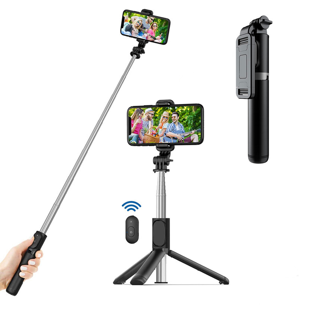 Techsuit - Selfie Stick (Q01) - with Bluetooth Remote Control and Stable Tripod Mount