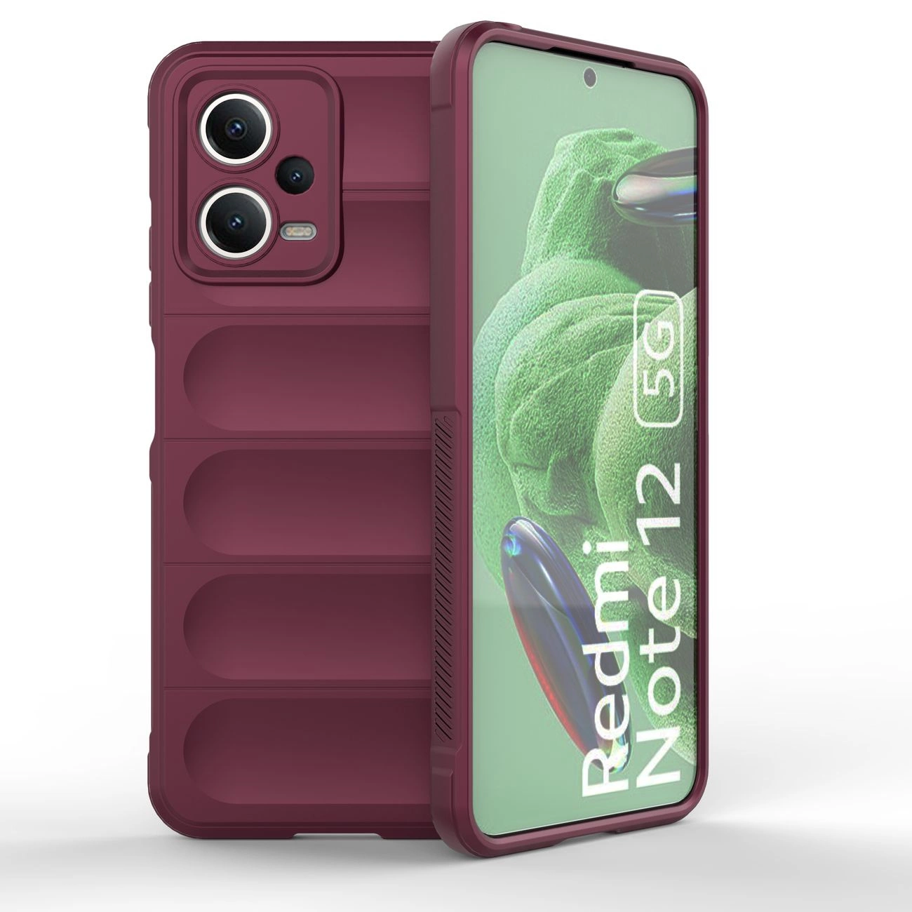 Magic Shield Case Cover for Xiaomi Redmi Note 12 5G / Poco X5 5G Flexible Armor Cover Burgundy