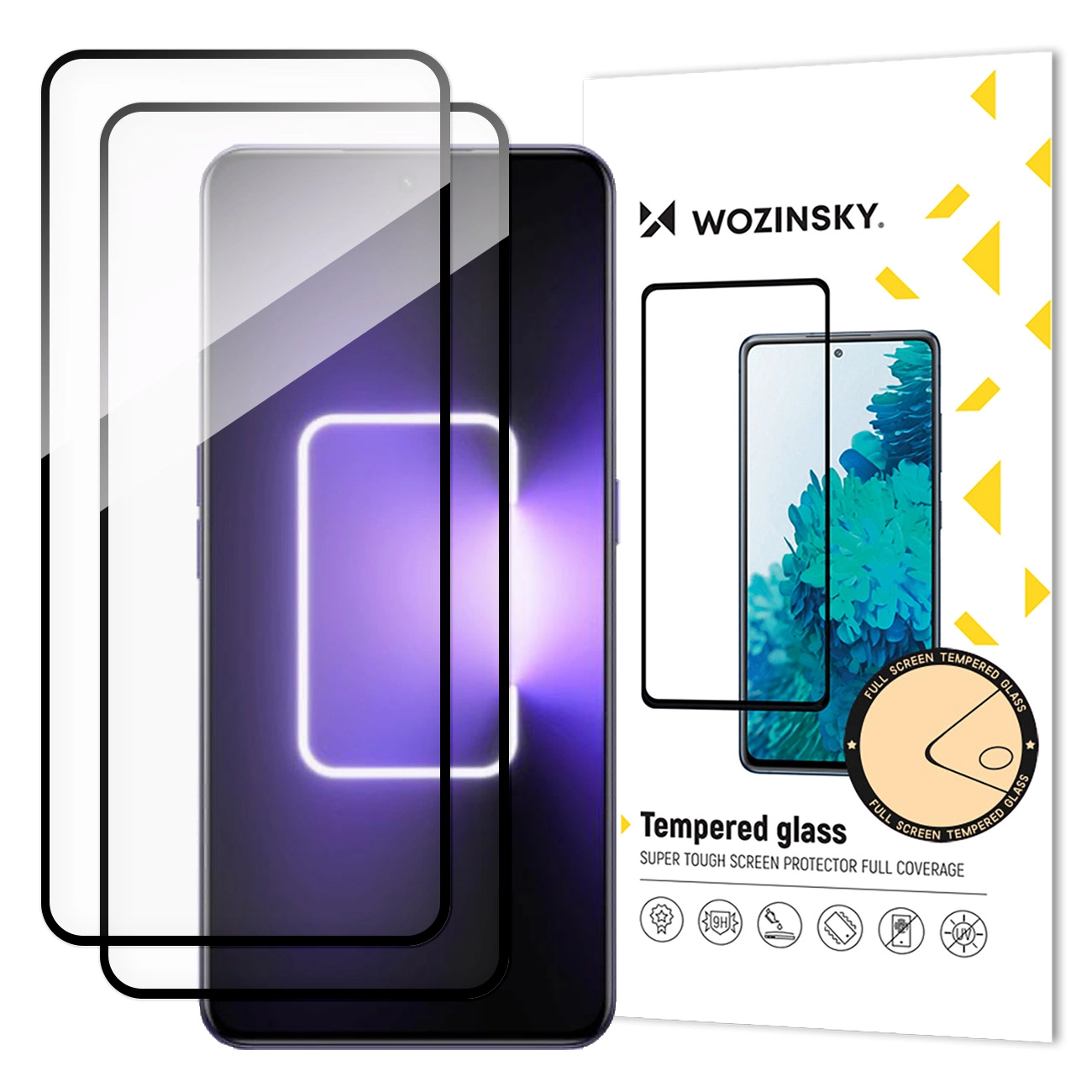 Wozinsky Full Glue Tempered Glass 2x Tempered Glass for Realme GT Neo 5 / Realme GT3 9H Full Screen Black Frame Screen Protector