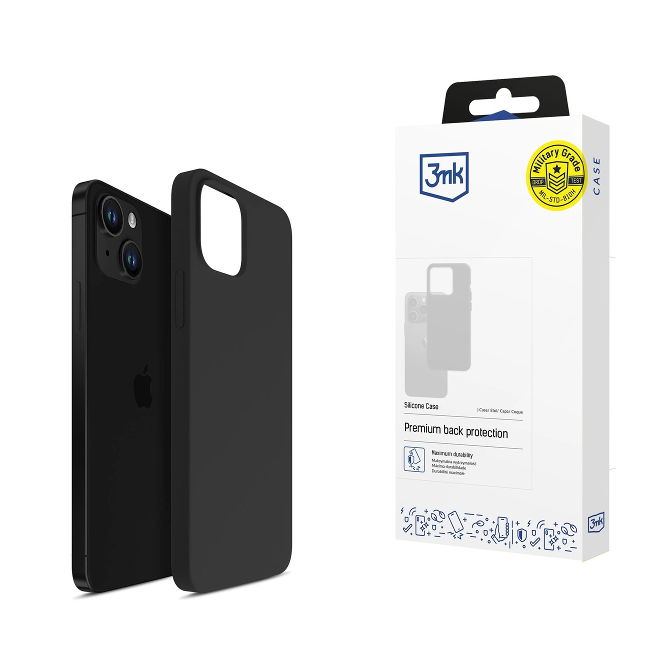 iPhone 13 case from the 3mk Silicone Case series - black