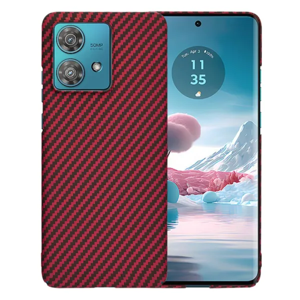 Techsuit - Carbonite FiberShell - Motorola Edge 40 Neo - Red