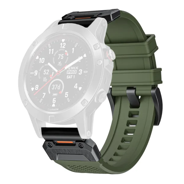 Techsuit - Watchband QuickFit 26mm (W068) - Garmin Fenix 3/3 HR/5X/5X Plus/6X/6X Pro/7X/7X Pro Solar - Green / Black