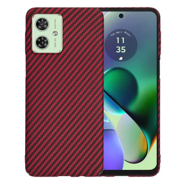 Techsuit - Carbonite FiberShell - Motorola Moto G54 / Moto G54 Power Edition / Moto G64 - Red