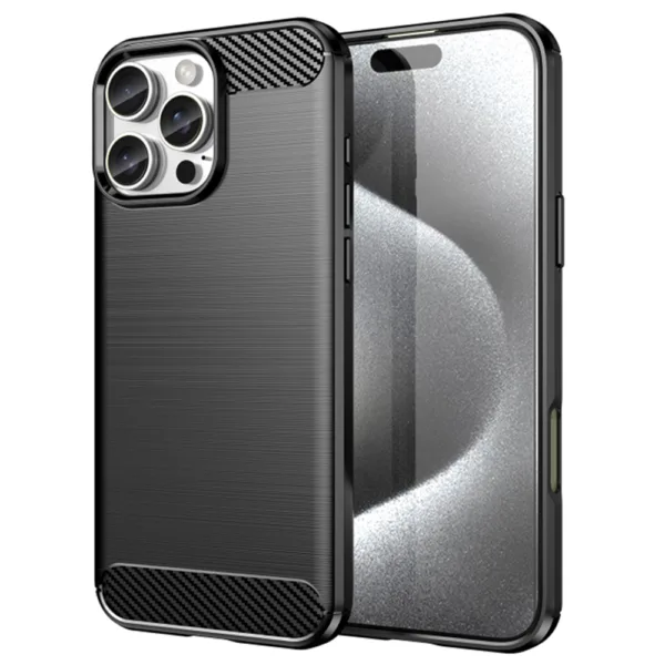 Techsuit - Carbon Silicone - iPhone 16 Pro Max - Black