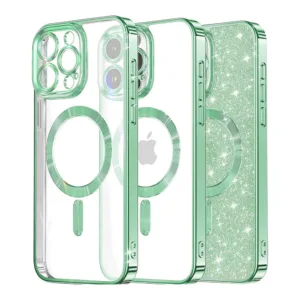 Techsuit - Luxury Glitter MagSafe - iPhone 16 Pro Max - Light Green