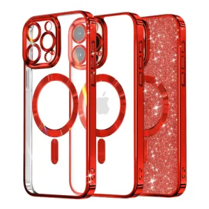 Techsuit - Luxury Glitter MagSafe - iPhone 16 Pro Max - Red