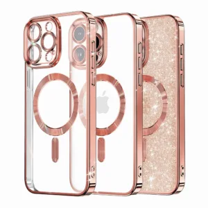 Techsuit - Luxury Glitter MagSafe - iPhone 16 Pro - Rose Gold