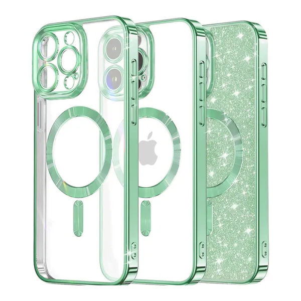 Techsuit - Luxury Glitter MagSafe - iPhone 16 Pro - Light Green