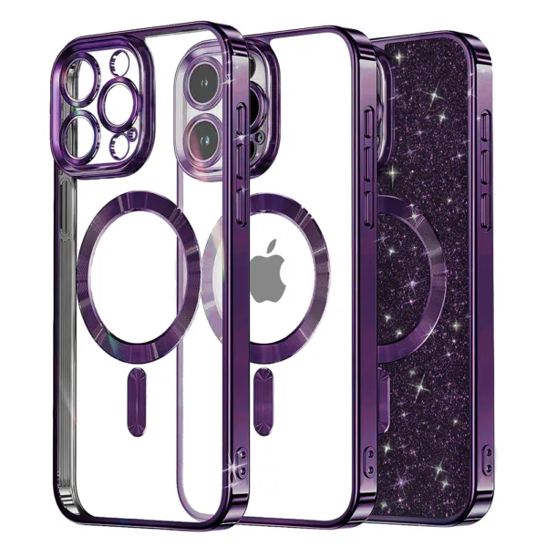 Techsuit - Luxury Glitter MagSafe - iPhone 16 Pro - Deep Purple