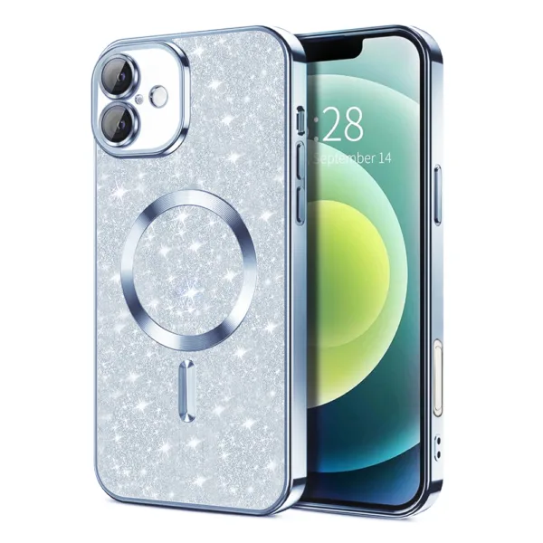 Techsuit - Luxury Glitter MagSafe - iPhone 16 Plus - Light Blue