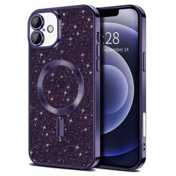 Techsuit - Luxury Glitter MagSafe - iPhone 16 - Deep Purple