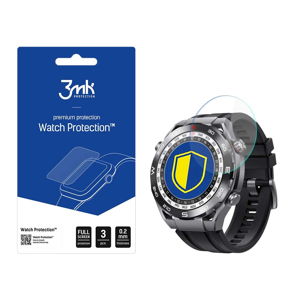 Szkło hybrydowe 3mk Watch Protection™ v. FlexibleGlass Lite na Huawei Watch Ultimate