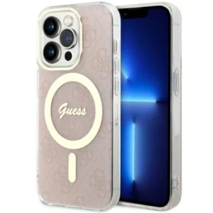 Guess GUHMP14LH4STP iPhone 14 Pro 6.1" pink/pink hardcase 4G MagSafe