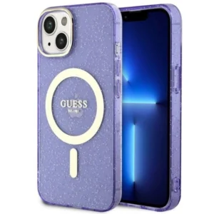 Guess GUHMP14MHCMCGU iPhone 14 Plus 6.7" purple/purple hardcase Glitter Gold MagSafe