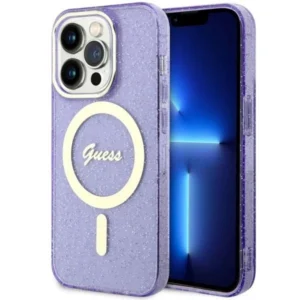 Guess GUHMP14XHCMCGU iPhone 14 Pro Max 6.7" purple/purple hardcase Glitter Gold MagSafe