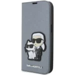 Karl Lagerfeld KLBKP14LSANKCPG iPhone 14 Pro 6.1" bookcase silver/silver Saffiano Karl & Choupette