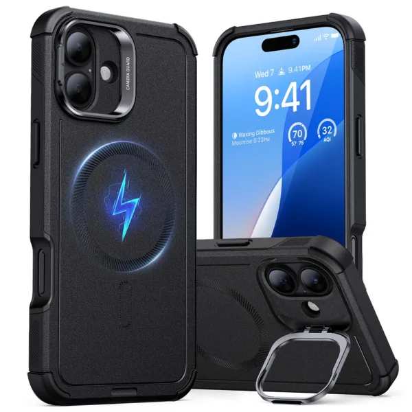 ESR - Cyber Armor Kickstand - iPhone 16 Plus - Black