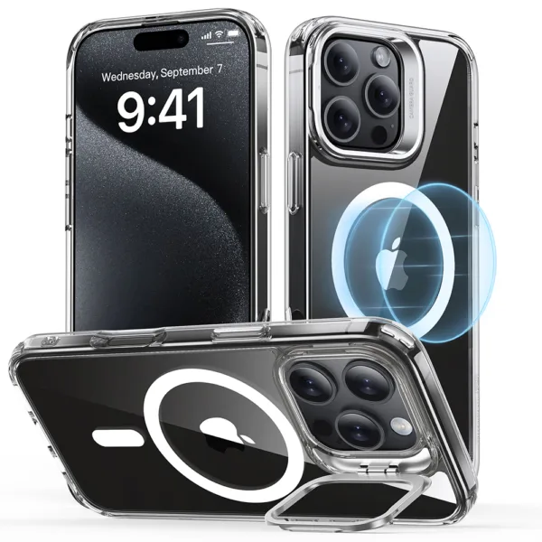 ESR - Classic Hybrid HaloLock Kickstand - iPhone 16 Pro Max - Clear