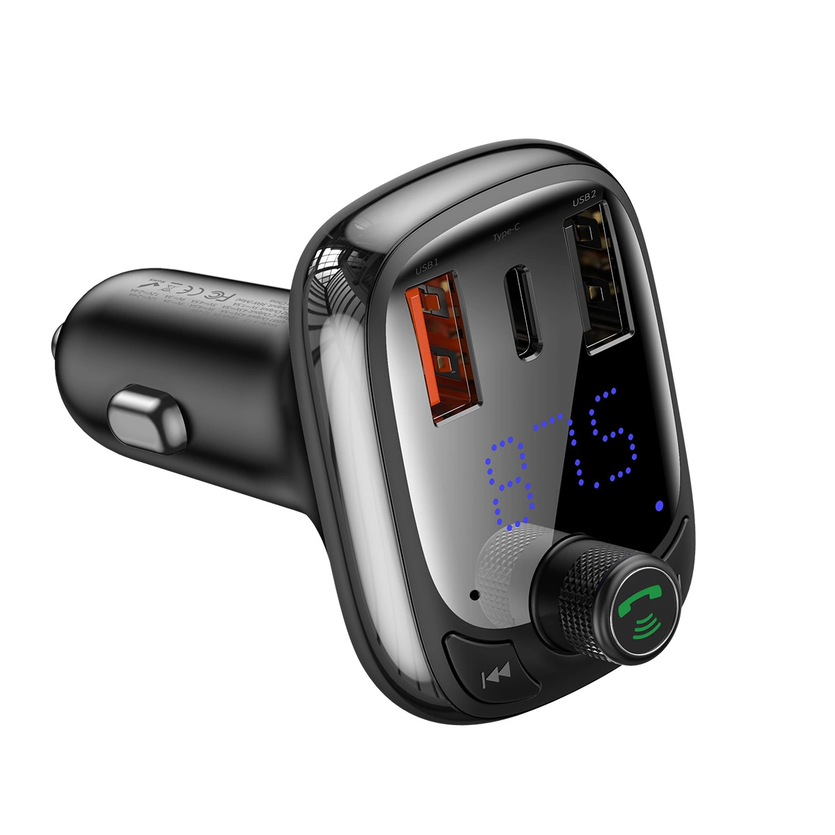 Bluetooth transmitter / car charger Baseus S-13 (Overseas Edition) - black