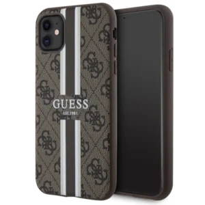 Guess GUHMN61P4RPSW iPhone 11 / Xr brown/brown hardcase 4G Printed Stripes MagSafe