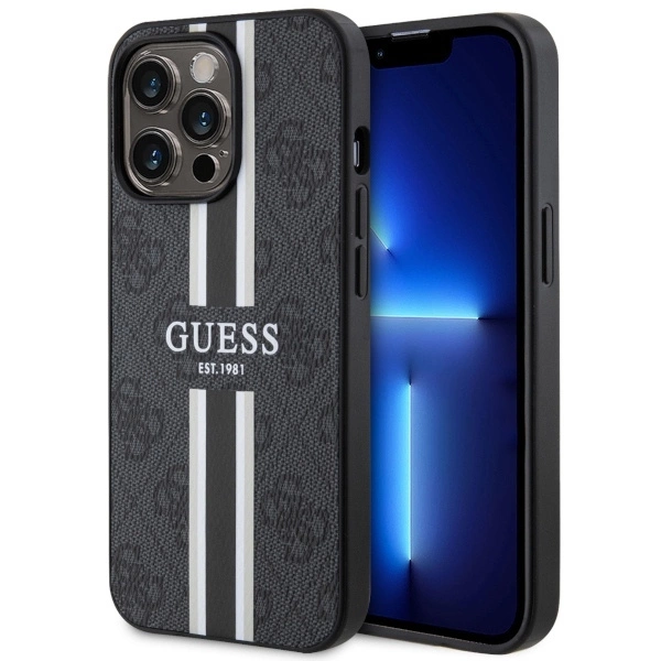 Guess GUHMP13XP4RPSK iPhone 13 Pro Max 6.7" black/black hardcase 4G Printed Stripes MagSafe