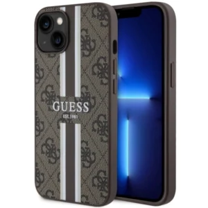 Guess GUHMP14MP4RPSW iPhone 14 Plus 6.7" brown/brown hardcase 4G Printed Stripes MagSafe