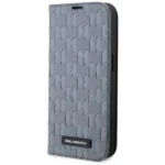 Karl Lagerfeld KLBKP14SSAKLHPG iPhone 14 6.1" bookcase silver/silver Saffiano Monogram