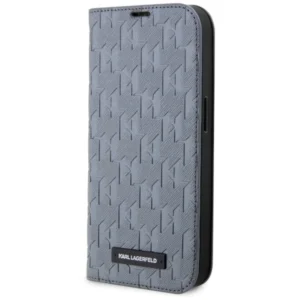 Karl Lagerfeld KLBKP14SSAKLHPG iPhone 14 6.1" bookcase silver/silver Saffiano Monogram