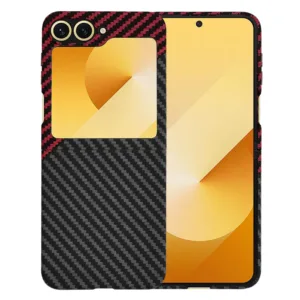 Techsuit - Carbonite FiberShell - Samsung Galaxy Z Flip6 - Red Vortex