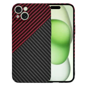 Techsuit - Carbonite FiberShell - iPhone 15 Plus - Red Vortex