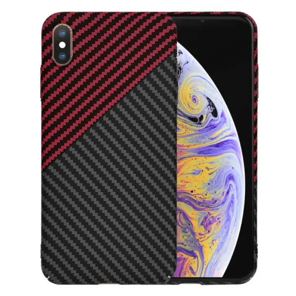 Techsuit - Carbonite FiberShell - iPhone XS Max - Red Vortex